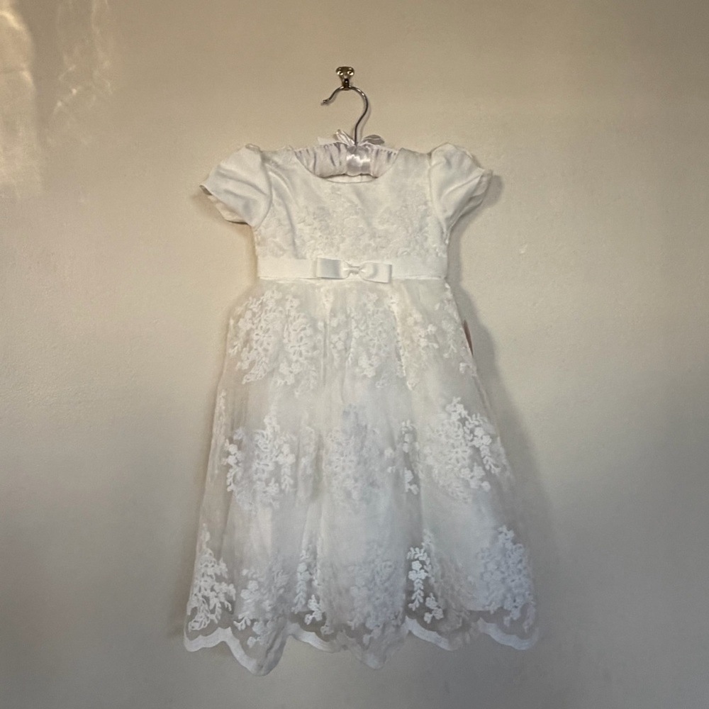 Nicolette’s Couture Christening Gown Lace Baptism Dress White 6 Months - Picture 5 of 12